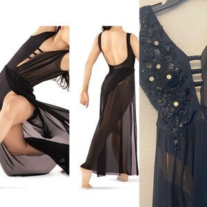 Tenth House solo custom 2 Die 4 Dance costume black maxi EPIPHANY TD23416 SA